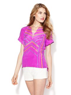 Tabla Embroidered Silk Top by Nanette Lepore