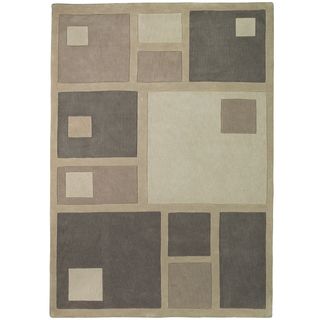 Sands Trio Squares Brown And Tan Area Rug (5 X 76)