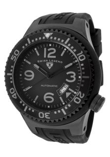 Swiss Legend 11819A BB 01 GRYA  Watches,Mens Neptune Automatic Black Dial Black Silicone, Casual Swiss Legend Quartz Watches