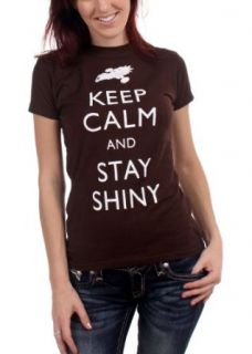 Firefly Keep Calm and Stay Shiny Juniors Girly T Shirt Clothing