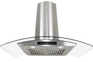Golden Vantage Stainless Steel 30" Euro Style Wall Mount Range Hood LED TOUCH SCREEN W/Baffle Filter GV H703C B30 Appliances