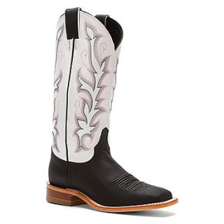 Justin Boots BRL313 13 Inch  Women's   Black Burnished/White Classic Calf