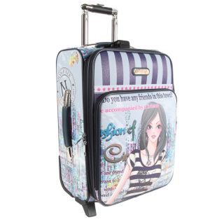 Nicole Lee Dolly Print 20 inch Expandable Rolling Carry on