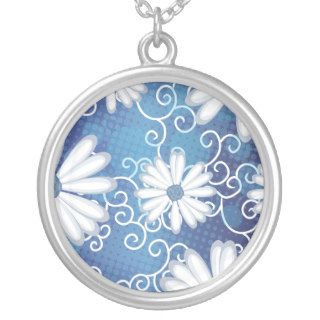 Sky Blue Floral Dotted Tribal Daisy Tattoo Pattern Custom Jewelry