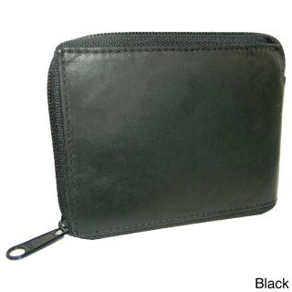 Hollywood Tag Leather Bi fold Zip around Wallet