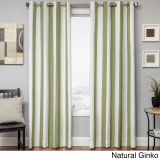 Softline Home Fashions Sunbrella Cabana Stripe Indoor/outdoor Curtain Panel Green Size 52 x 84