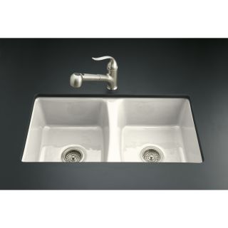KOHLER Double Basin Cast Iron Undermount Kitchen Sink