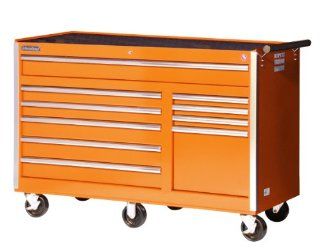 International VRB 5610OR 56 Inch 10 Drawer Orange Tool Cabinet with Heavy Duty Ball Bearing Drawer Slides   Tool Chests  