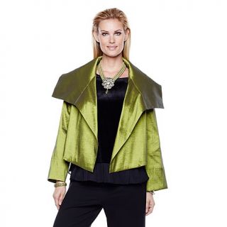 MarlaWynne Jeweltone Taffeta Boxy Crop Jacket