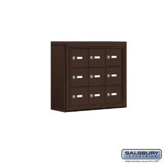 Cell Phone Storage Locker   3 Door High Unit (5 Inch Deep Compartments)   9 A Doors   Bronze   Surface Mounted   Master Keyed Locks  Office Storage Lockers 