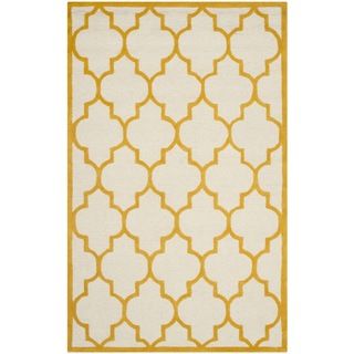 Safavieh Handmade Moroccan Cambridge Ivory/ Gold Wool Rug (4 X 6)