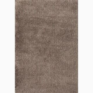 Handmade Solid Pattern Taupe/ Tan Polyester Rug (8 X 10)