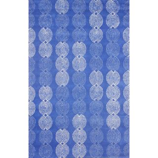 Nuloom Handmade Elegant Link Blue Wool Rug (76 X 96)