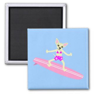 Chihuahua Longboard Surfer Girl Magnet
