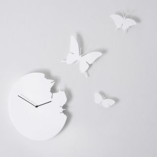 Diamantini & Domeniconi Butterfly Wall Clock 392 Color White
