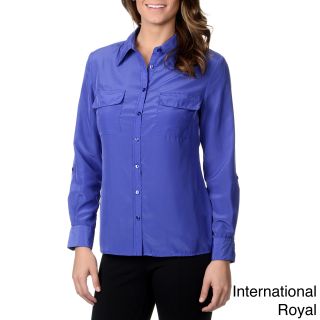 Thesis Thesis Womens Button Front Shirt Blue Size S (4  6)