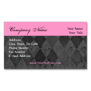 Custom Business Card, Pink and Black Design