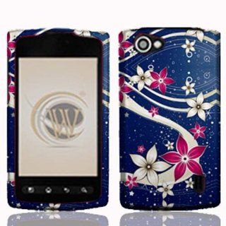 LG Optimus M+ / MS695 Graphic Rubberized Protective Hard Case   Floral Galaxy Cell Phones & Accessories