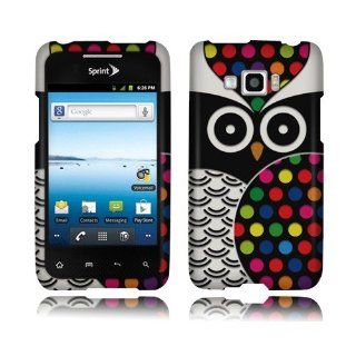 LG Optimus Elite LS696 Black Owl Rubberized Cover Cell Phones & Accessories