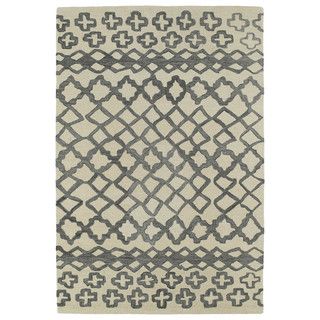 Hand tufted Utopia Prints Grey Wool Rug (5 X 8)
