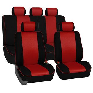 Fh Group Red 3d Air mesh With Edge Piping Car Seat Covers (full Set)