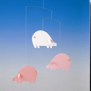 Flensted Mobiles Piggy Mobile in Pink / Light Blue f098r
