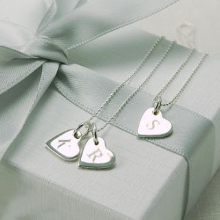 personalised initial heart token necklace by highland angel