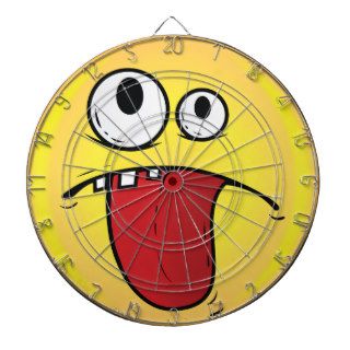 Happy Smiley Face Goofy Emoticon Dart Board