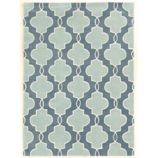 Trio Collection Moroccan Blue/ Ivory Area Rug (5 X 7)