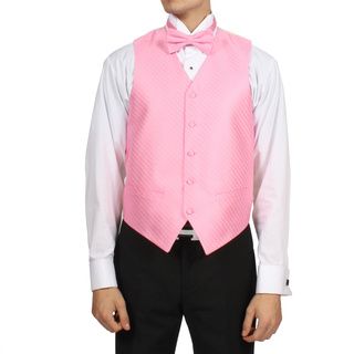 Ferrecci Ferrecci Mens Pink Rose 4 piece Vest Set Pink Size XS