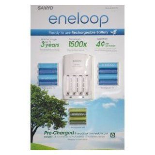 Sanyo Eneloop Power Pack with Battery Charger, 12 AA & 6 AAA Batteries Plus 4 C & 4 D Size Adapter Electronics