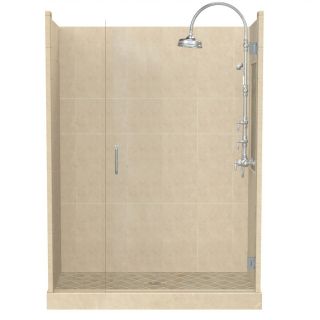 American Bath Factory Panel 86 in H x 36 in W x 60 in L Medium Fiberglass and Plastic Wall Alcove Shower Kit