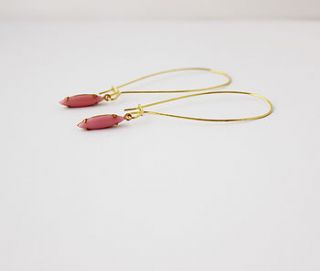 pink navette earrings by beadin' nora