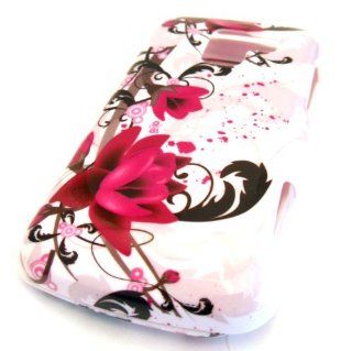 LG VM701 Optimus Pink Lotus Flower Pastel Slider Design GLOSS Hard Case Cover Skin Protector Virgin Mobile Cell Phones & Accessories