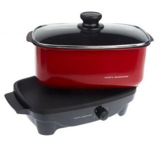 CooksEssentials 5qt. Oblong Slow Cooker with Griddle —