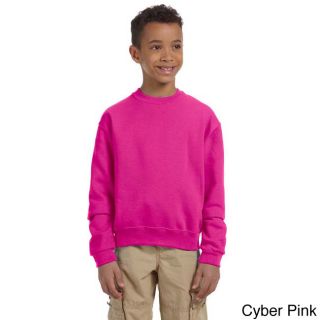 Jerzees Youth 50/50 Nublend Fleece Long sleeve T shirt Pink Size L (14 16)