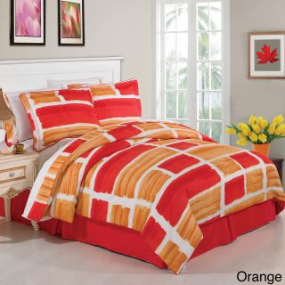 Luxury Home Waterfront 8 piece Bed In A Bag With Sheet Set Orange Size King
