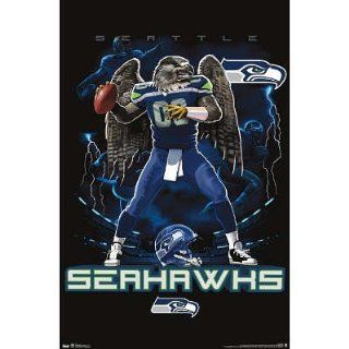 (22x34) Seattle Seahawks Quarterback Mascot Football Poster   Prints