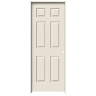 ReliaBilt 6 Panel Solid Core Smooth Molded Composite Left Hand Interior Single Prehung Door (Common 80 in x 32 in; Actual 81.68 in x 33.56 in)