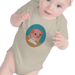 Cute Cartoon Pig "Writer's Block" Baby Clothing T shirt
