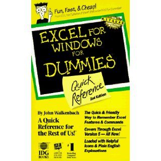Excel for Windows for Dummies Quick Reference John Walkenbach 9781568840963 Books
