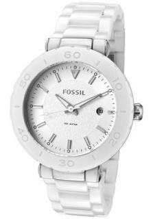 Fossil CE1030  Watches,Womens Allie Silver Dial White Ceramic, Casual Fossil Quartz Watches