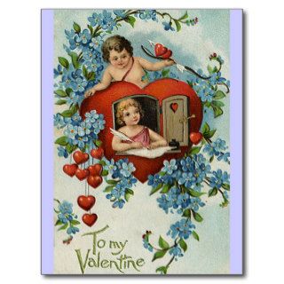 Vintage To My Valentine Postcards