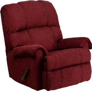 Shop Flash Furniture Contemporary Tahoe Burgundy Chenille Rocker Recliner at the  Furniture Store
