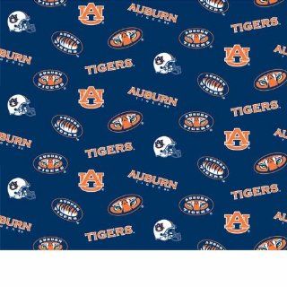 AUBURN TIGERS COTTON FLANNEL FABRIC AUBURN FLANNEL FABRIC SOLD BY THE YARD NCAA COLLEGE COTTON FABRIC