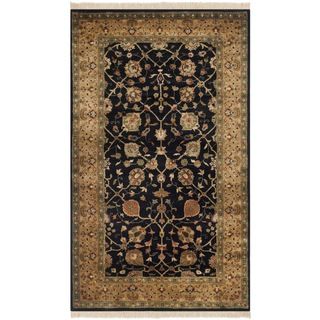 Safavieh Hand knotted Ganges River Black/ Gold Wool Rug (3 X 5)