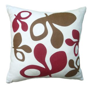 Balanced Design Hand Printed Pods Pillow LPOD Color Red/Chocolate