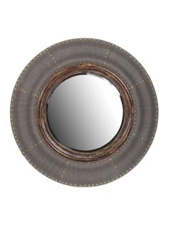 Round Fabric Reclaimed Beveled Mirror by Privilege