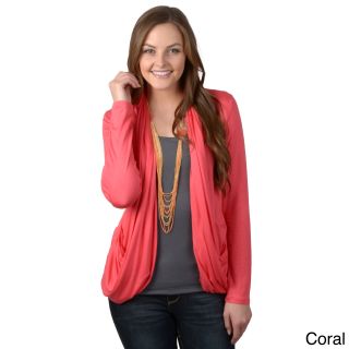 Journee Collection Womens Draped Open Front Cardigan