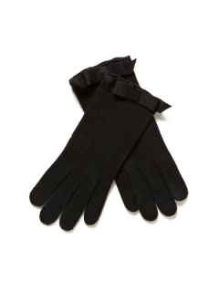 Wool Knit Bow Tech Gloves by Portolano